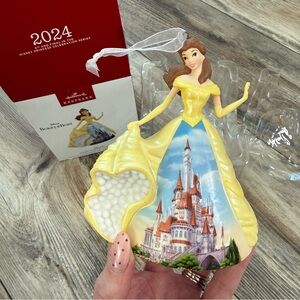 Disney Belle Yellow Dress Ornament with Castle